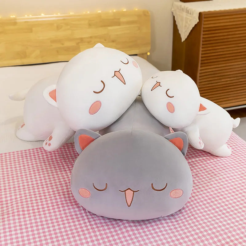 1pc 35/50/65cm Kawaii Lying Cat Plush Toys Stuffed Cute Cat Doll Lovely Animal Pillow Soft Cartoon Cushion Kid Christmas Gift