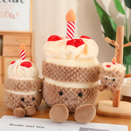 16/28/45cm Kawaii Simulation Cake Plush Wedding Cake Toys Stuffed Cute Ice Cream Snack Decoration Birthday Party Gift for Kid