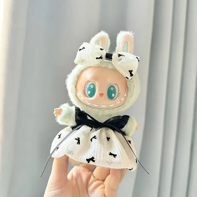 For 17cm Labubu v2 Doll Clothes Fashion Clothes Hoodies Doll Clothes Color Match Hoodies Dolls Accessories