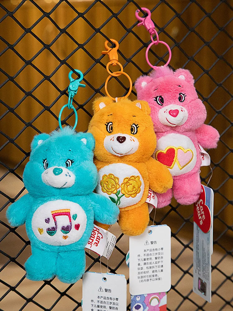 Original Care Bears Plush Lovely Rainbow Bear Stuffed Pendant Teddy Bear Peluche Keychain Kawaii Backpack Decor Kids Xmas Gifts