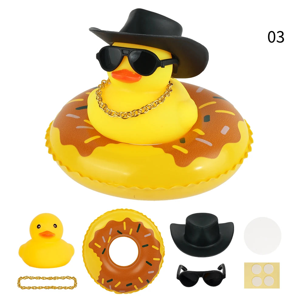 Summer Swimming Ring Yellow Rubber Duck Cute Cowboy Hat Duckies Children's Pool Duck Toys