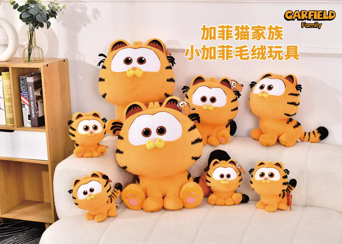 Original MINISO Garfield Kittens Plush Lazy Ginger Cat Stuffed Doll Anime Kitty Peluche Toys Hobbies Sofa Cushion Xmas Kid Gift