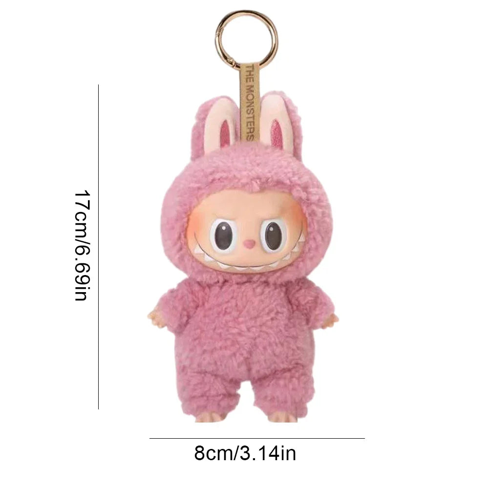 Mini Cute Labubu The Monsters Dolls Cardiac Macarone Kawai Guess Bag Figure Model Bag Keychain Decor 1:1 Replica For Xmas Gift