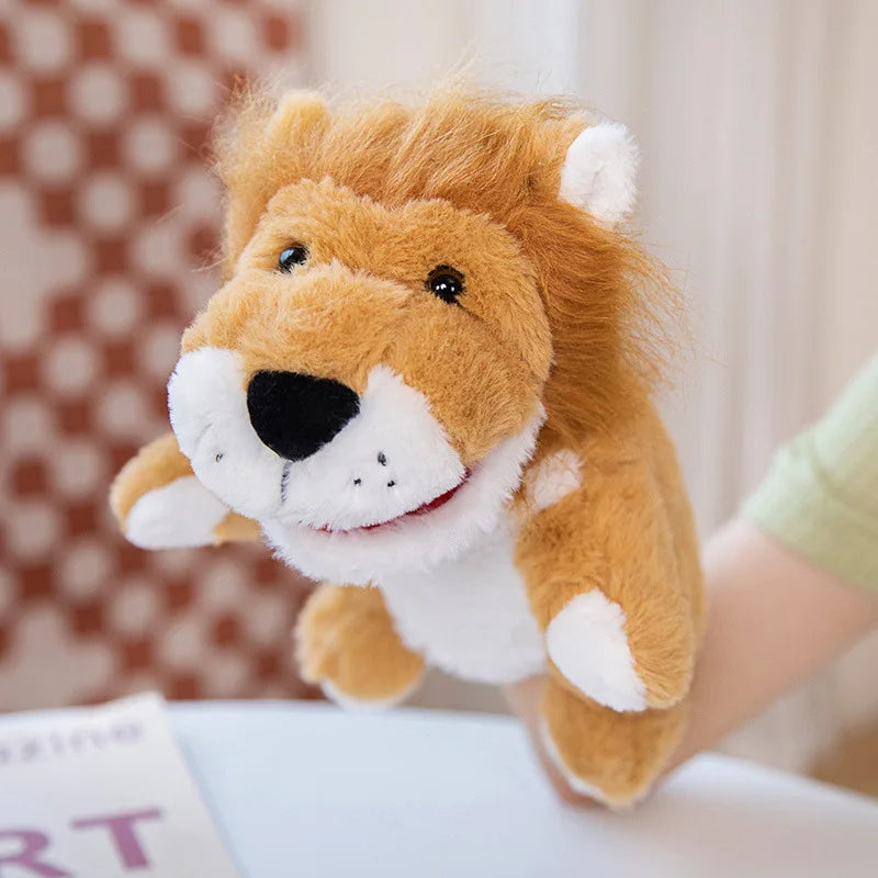 Stuffed Plush Animals Toys Hand Finger Story Puppet Kawaii Dolls Educational Baby Toys Lion Elephant Bunny Monkey Children GIft