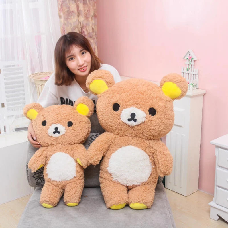 60/80cm Big Size Rilakkuma Bear Plush Toy Kawaii Relax Teddy Bear Pillow Doll Rilakkuma Stuffed Animals Xmas Kid Gift Present