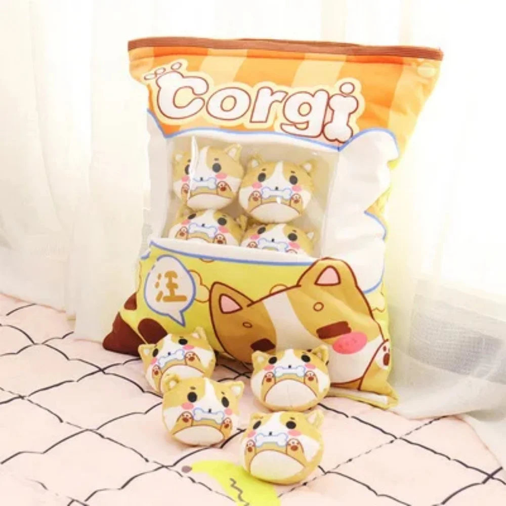 Cartoon a bag of snacks doll throw pillow Internet celebrity ins snack bag plush toy creative office pillow Lovely holiday gift