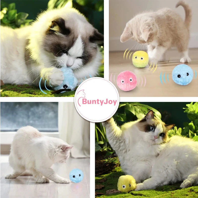 Electric Cat Toy Interactive Ball Catnip Squeaky Toys For Cats Chase Interesting Kitten Toy Not Boring Pet Accessories