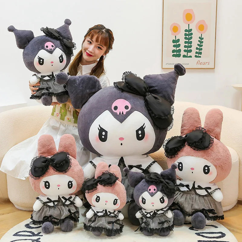 Surrounding Toys Gothic Style Kuromi Melody Plush Toy Dolls Sanrio Plush Dolls Wholesale Gifts For Girls Cute Pillows Pp Cotton