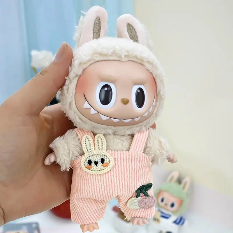 Suitable for 17cm labubu Doll Clothes to Replace Single Pants Skirt Accessories for Macaron Labubu no doll