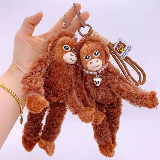 20cm Cute Little Monkey Pendant Plush Doll Animal Orangutan Plushies Doll Bag Pendant Soft Stuffed Backpack Keychain Plush Dolls