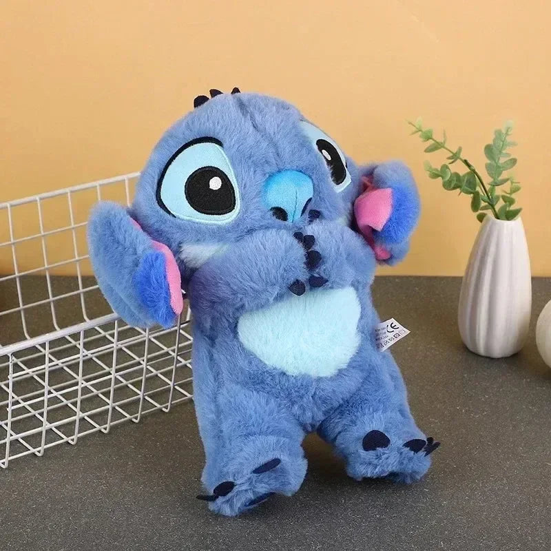 Disney Stitch Plush Doll Breath Girls Peluche Lilo&Stitch Kawaii Soothes Toy Anime Baby Music Light Sleep Toys Model Xmas Gifts