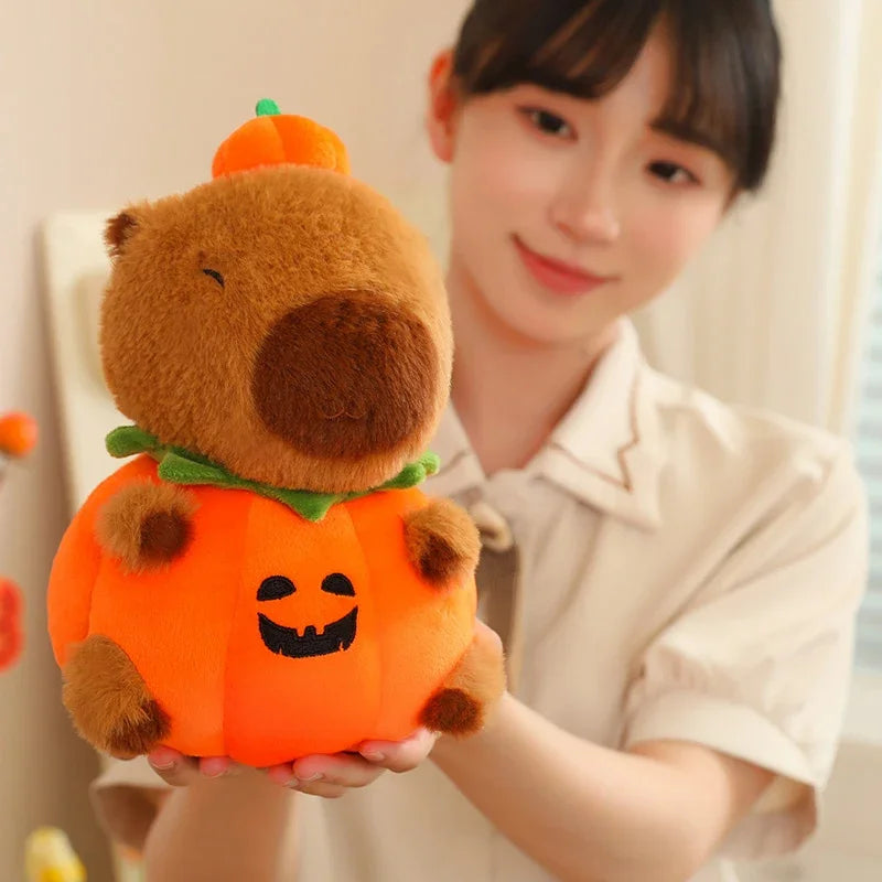 25cm Cute Creative Capybara  Pumpkin Capybara Stuffed Lovely Capybara  Halloween Celebration Birthday Holiday Gift