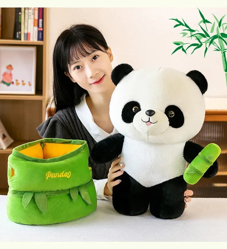 Cute Panda Doll Plush Toy Bamboo Dolls Soft Stuffed Animal Plush Plushie Pillow Toys For Girls Girlfriend Christmas Gifts Kids