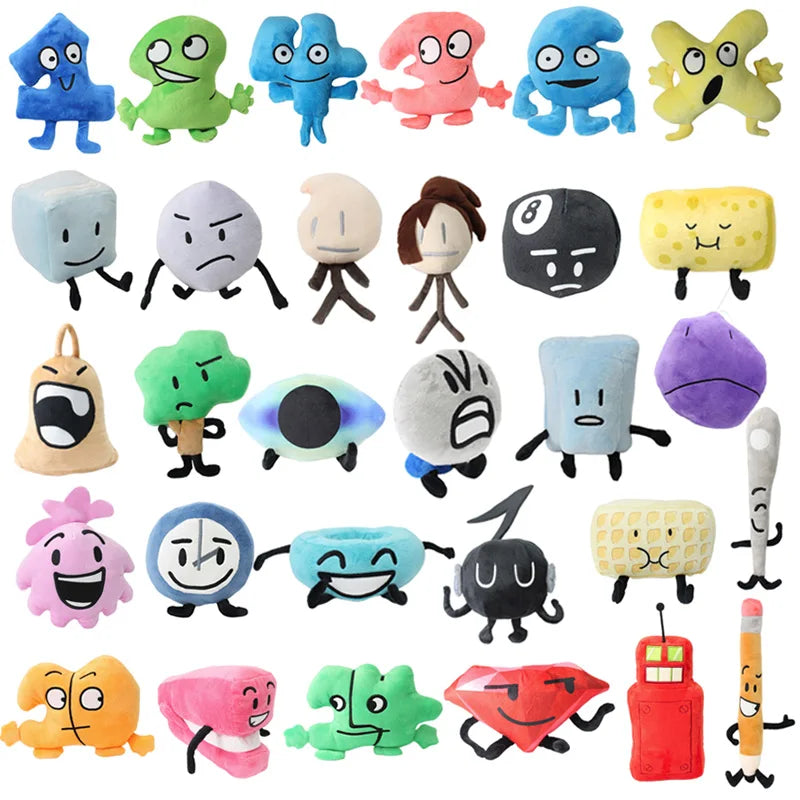 30 Style One Two Four X Six Battle For Dream Island Plush Toy Clock Button Waffle Ball Electric fan Plushie Pillow Doll Kid Gift