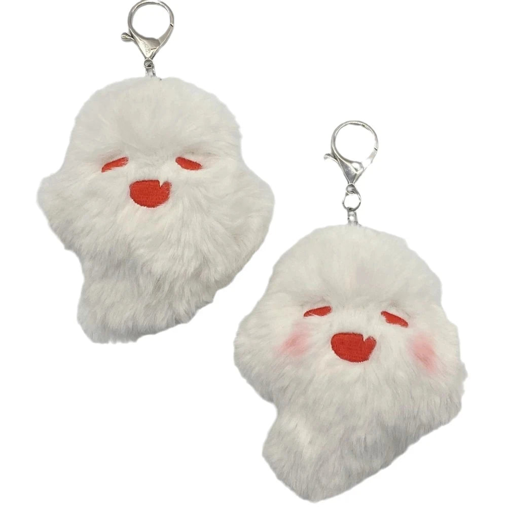 Game Genshin Impact Hutao Cosplay Keychain Unisex Ghost Pendant Plush Doll Key Rings Jewelry Accessories Key Chains