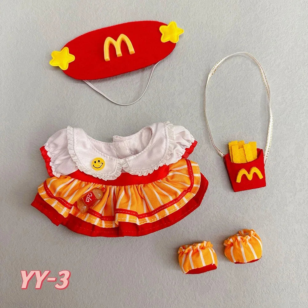 20Cm cotton doll clothes college style suit plush doll rechange cute baby clothes skirt (no doll)