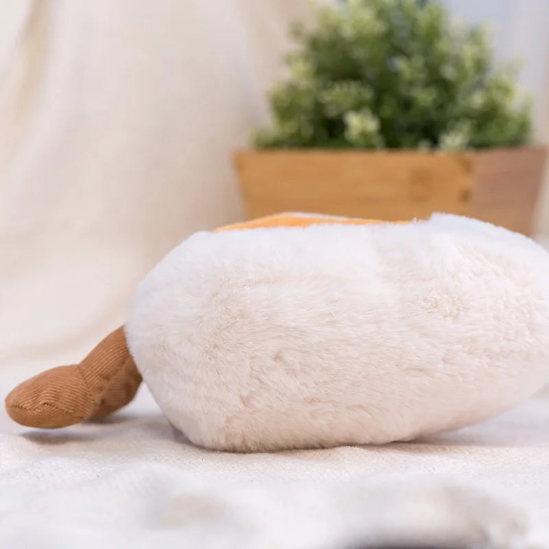 Furry Kawaii Soft Boiled Egg Plush Cuddly Plushies Doll Stuffed Food Long Plush Different Emotions Toys Home Decor Kids Gift