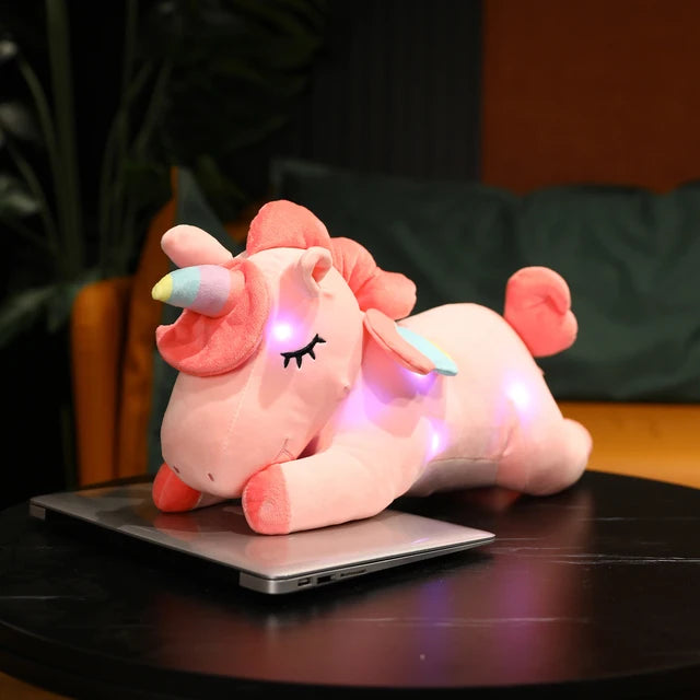 New Arrive 25/50cm Luminous Stuffed  Unicorn Toys Gleamy Animal Doll Lovely Animals Birthday Gift For kids Baby Super Quality