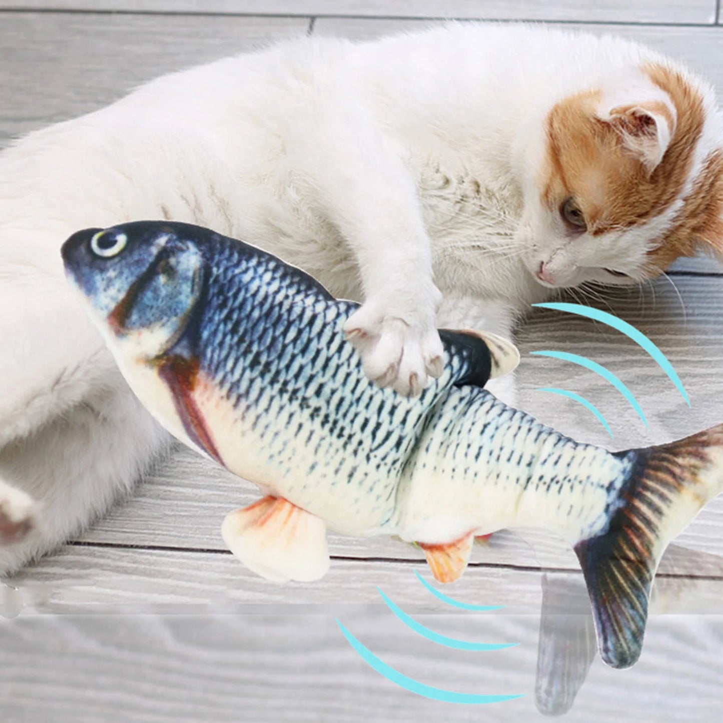 Electric Moving Fish Cat Toy Realistic Flopping Fish Dog Toy Plush Interactive Cat Toy for Indoor Cats Exercise