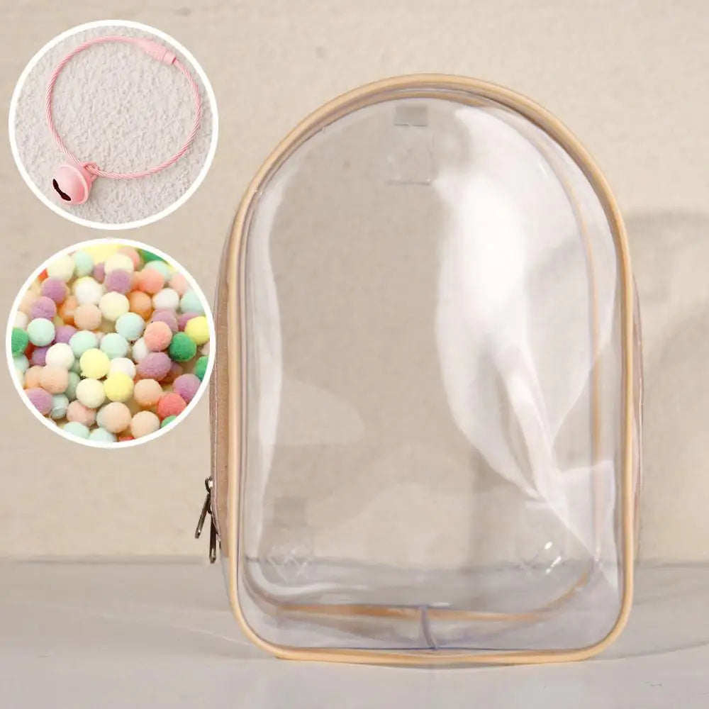 Small Doll Storage Bag Outdoor Doll Bag Waterproof Portable Carrying Case PVC Clear Doll Display Bag for 20cm Doll