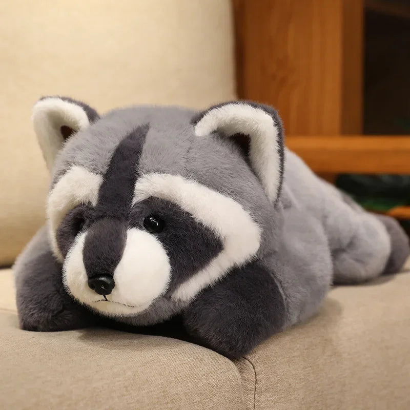 30/45/60CM Lifelike Red Panda Stuffed Animals Raccoon Plush Toy Lying Fox Raccoon Pillow Backrest Sleeping Doll