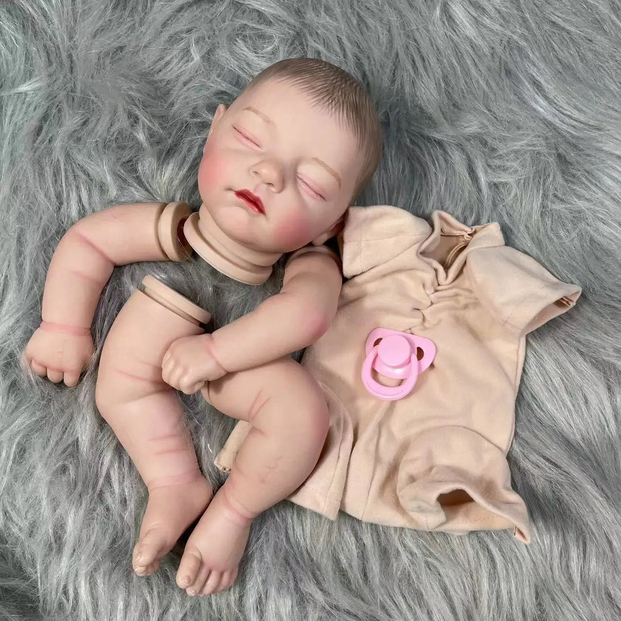 19 Inches 3D Painted Skin Reborn Baby Kit Jamie Advanced Painting High Quality Handmade Painted Baby Doll Parts With Cloth Body