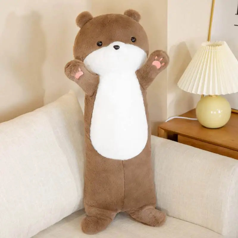 80CM Lovely Otter Plush Toys Stuffed Realistic Wild Animal Dolls Soft Sloth Long Pillow Christmas Room Decor Gift for Kids