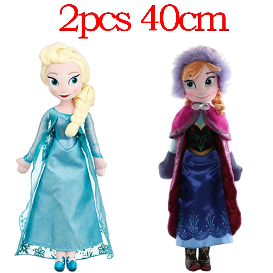 40-50CM Frozen Anna Elsa Dolls Snow Queen Princess Anna Elsa Doll Toys Stuffed Frozen Plush Kids Toys Birthday Christmas Gift