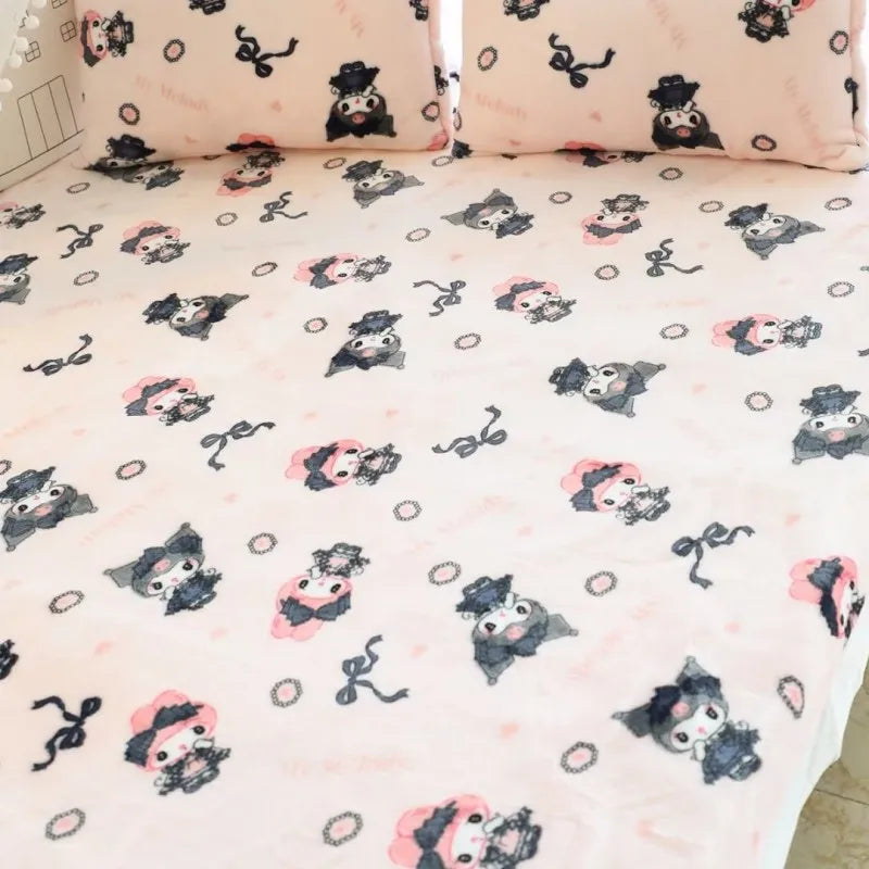 Lovely Sanrio Series Plush Blanket Kuromi My Melody Plush Blanket Soft And Comfortable Air Conditioning Blanket Gifts For Girls