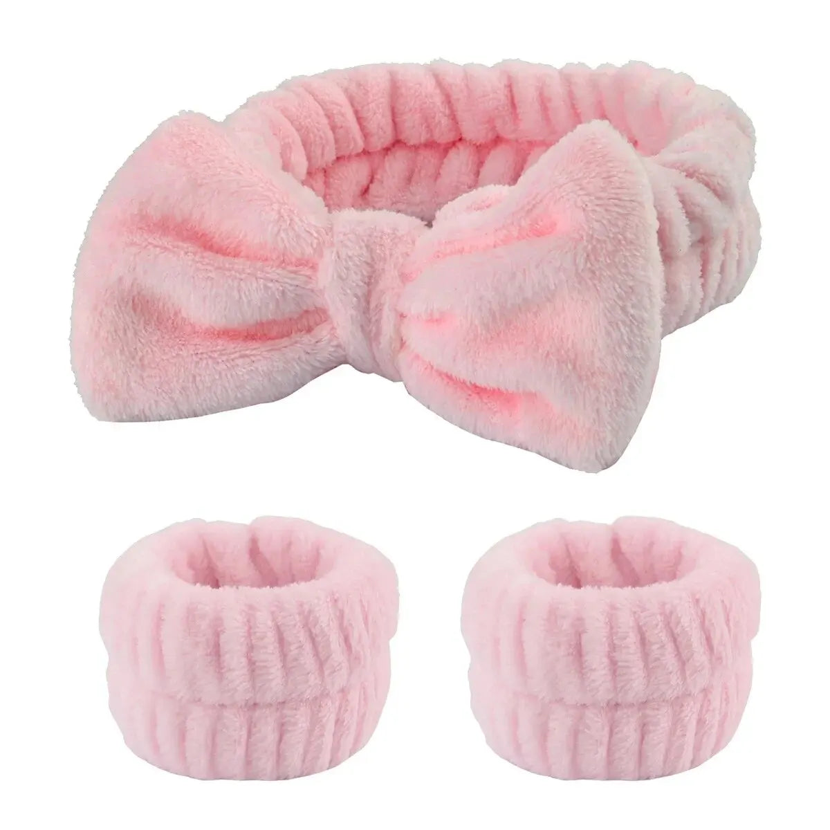 3PCS Plush Wash Face Wristband for Women Hair Tie Makeup Mask Moisture Proof Sleeve Cover Girls Running Sport Wrist Sweatband