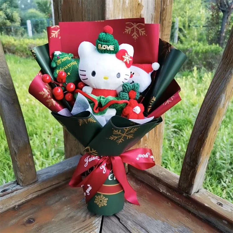 Christma Hello Kitty Plush Toys Bouquet  Kawaii Stuffed Children Plushies Home Decoration Valentine's Day Christmas Birthday Gif