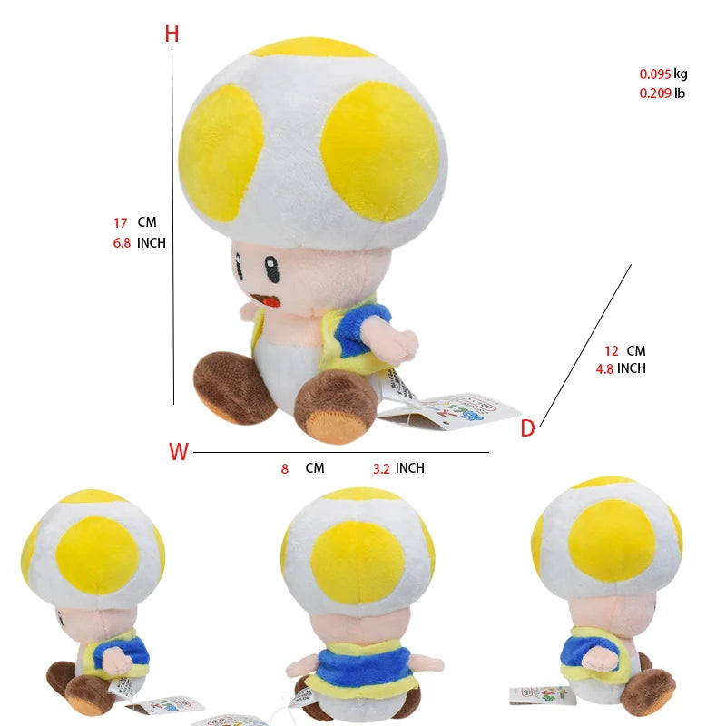 Mario Plush Toys Toad Yoshi Goomba Boo Shy Guy Ice Fire Flower Super Star Poison Piranha Cute Anime Stuffed Cartoon Peluche Doll