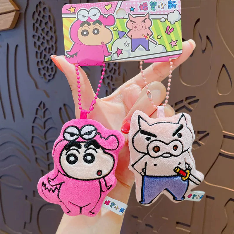 Genuine Crayon Shin-chan Cute Plush Doll Car Keychain Children's Creative School Bag Pendant Animation Peripheral Holiday Gift