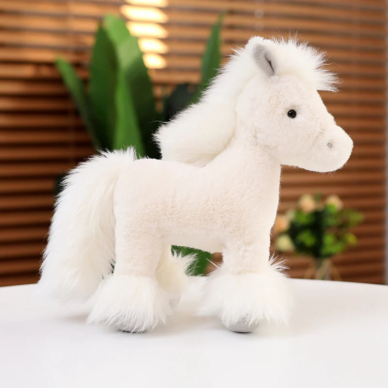 Realistic Horse Plush Toys Stuffed Animal High Quality Super Real Life Pony Plush Dolls Classic Birthday Gift For Children