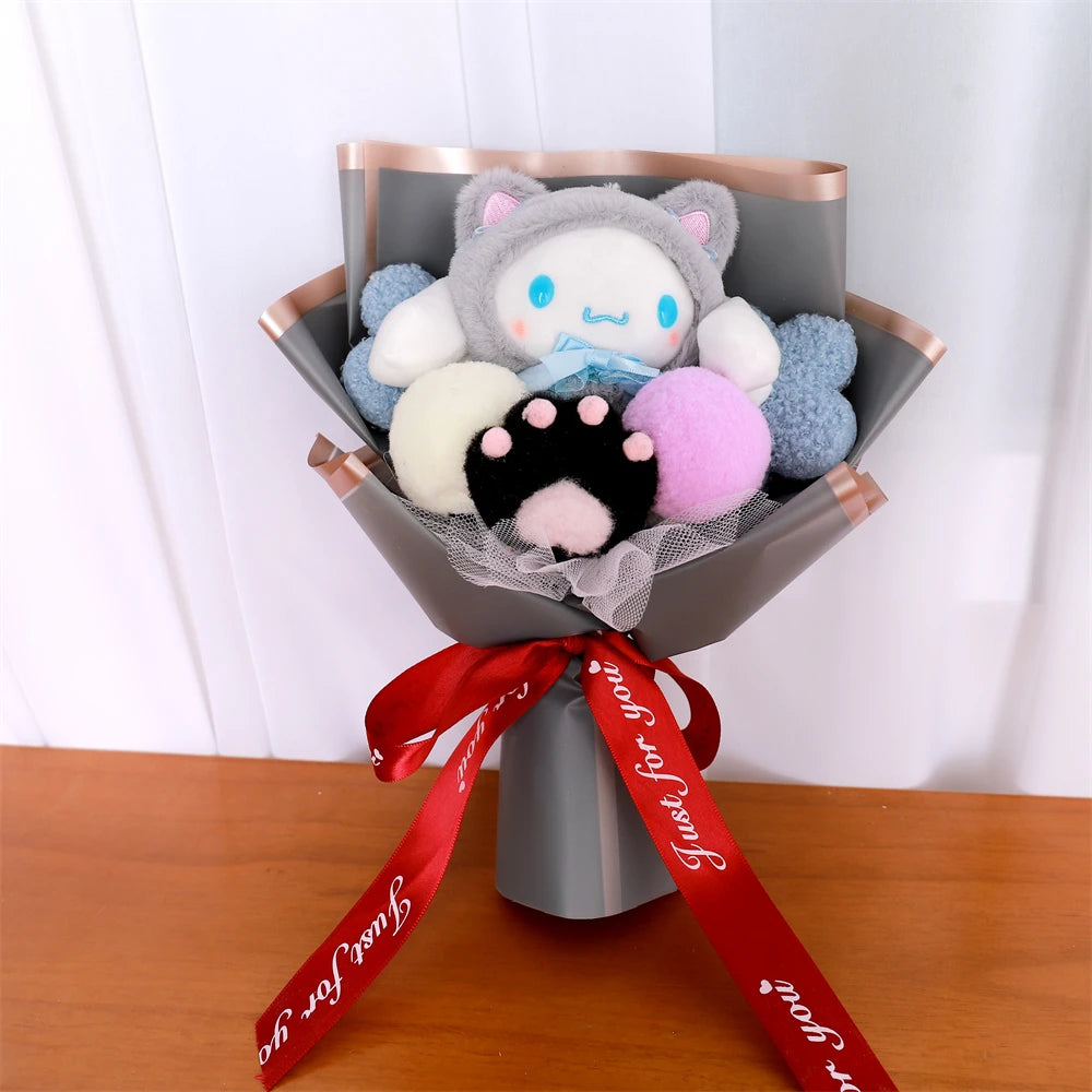 Kuromi My Melody Cinnamoroll Hello Kitty Sanrio Anime Doll Toy Cartoon Plush Bouquet Woman Valentine's Day Girls Christmas Gifts