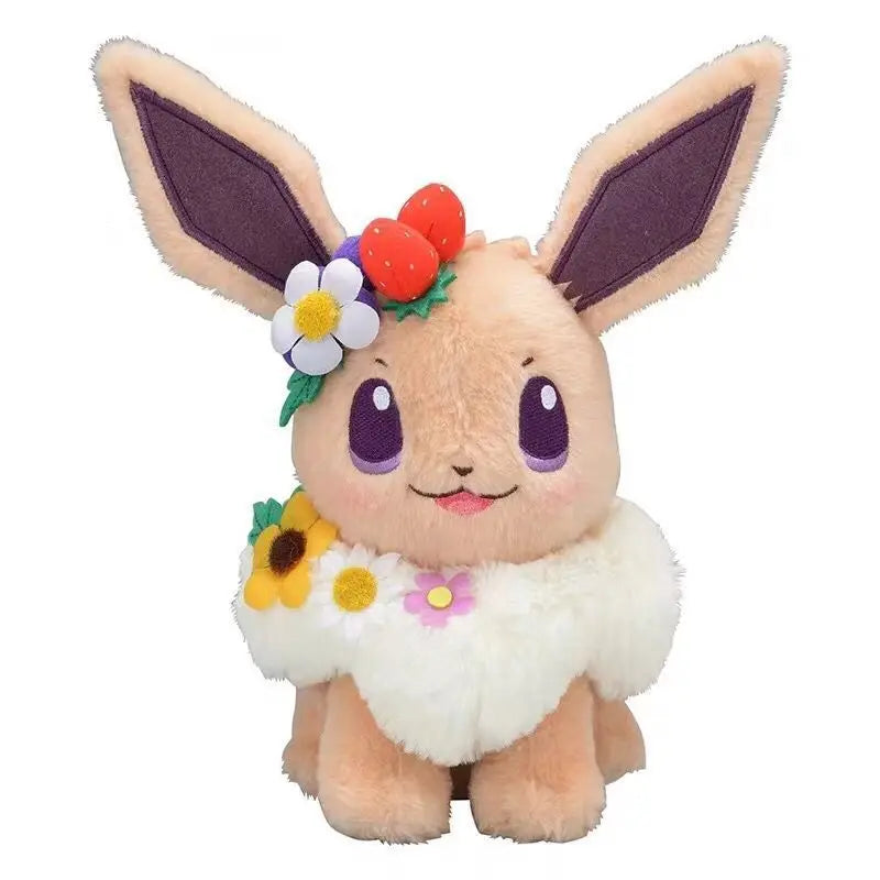 Easter Spring Festival Pokemon Plush Toys Pikachu Eevee Stuffed Toy Kawaii Flower Corolla Elf Peluche Doll Kid Birthday Gift