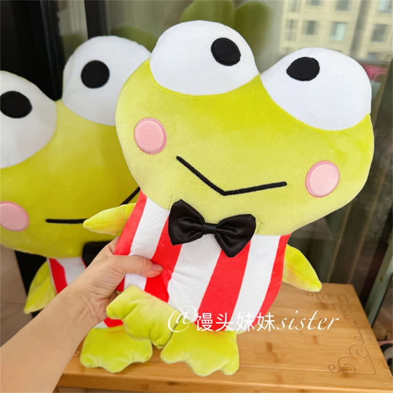 Sanrio Kero Kero Keroppi Plush Toy Lovely Gentleman Big Eyed Frog Plushies Cuddly Pillow Kero Kero Keroppi Stuffed Doll Kid Gift