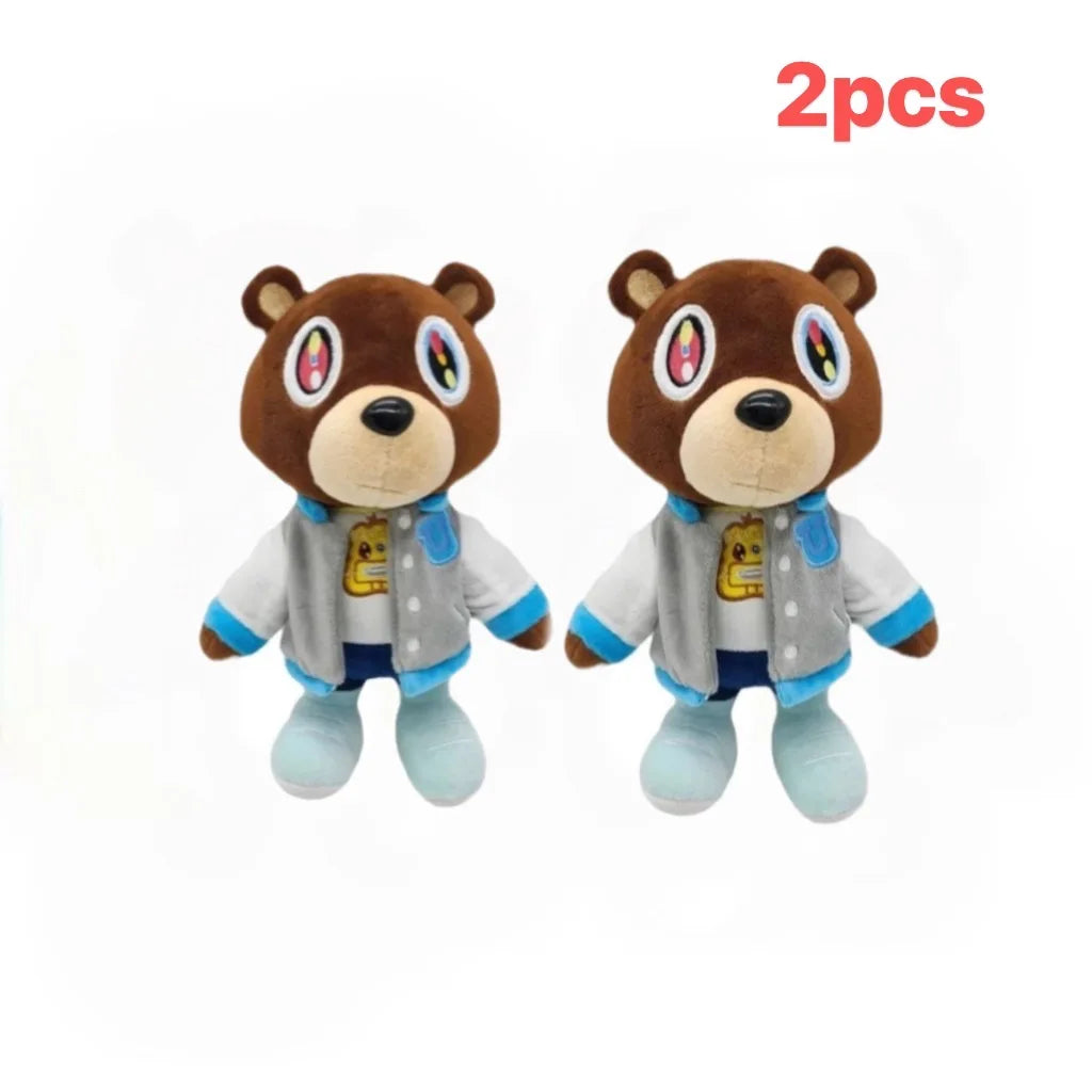 26CM Kanye Teddy Bear Plush Toys Cartoon Stuffed Soft Bear Dolls Life-like Cute Suit Vest Blue Camouflage Kanye Toys Pillow Gift