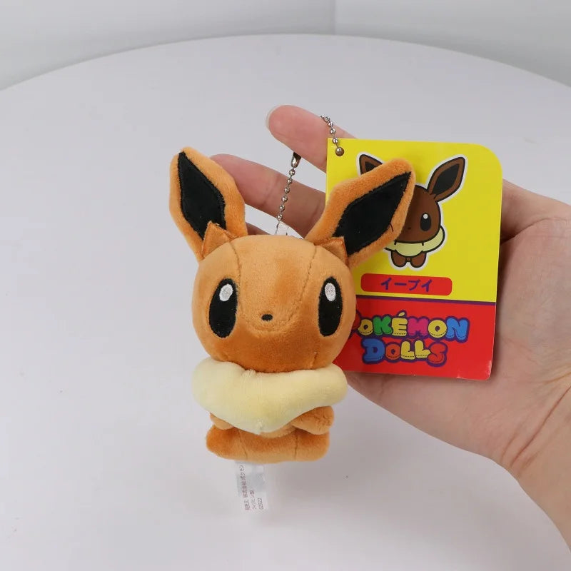 Pokemon Eevee Plush Toys Keychain Sylveon Espeon Jolteon Flareon Anime Glaceon Vaporeon Kawaii Peluche Dolls Pendants Gifts Kids