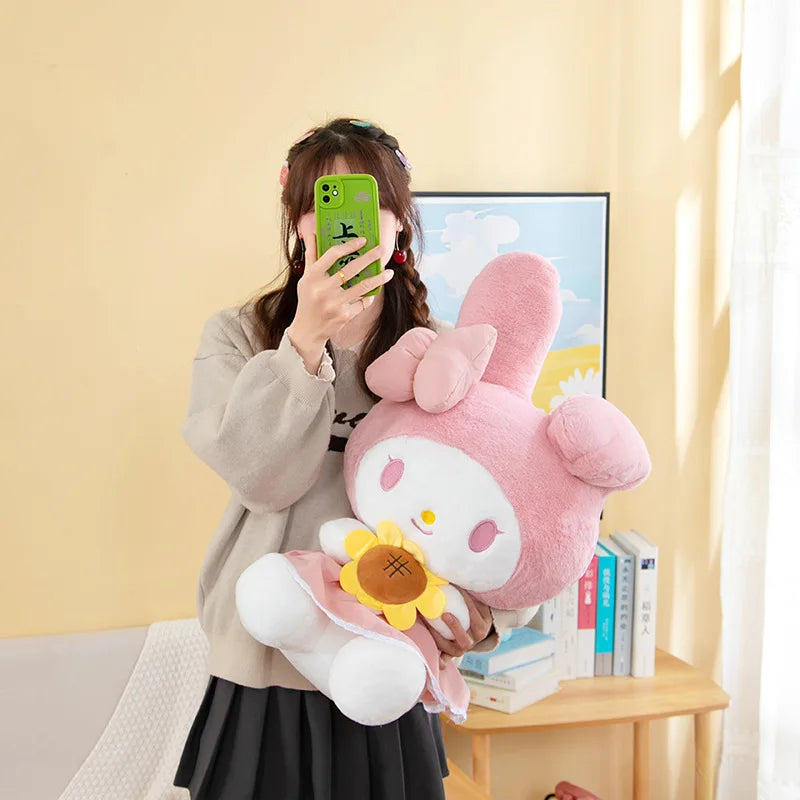 30/45cm Sanrio Kuromi Melody Cinnamoroll sunflower Cartoon Cute Plush Stuffed Toys Plushie Soft Dolls Pillow Birthday Gifts kids