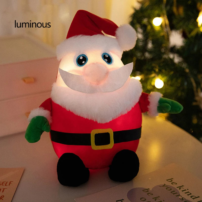 1pc Creative Christmas Luminous Santa Claus Elk Snowman Plush Stuffed Toys Lovely Sing Christmas Music Doll Happy New Year Gift