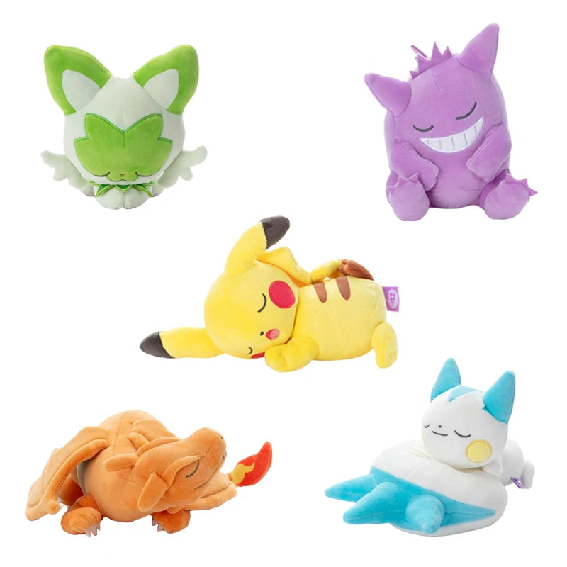 Pokemon Pikachu Sleeping Series Plush Sprigatito Pachirisu Stuffed Doll Charizard Gengar Peluche Anime Toys Hobbies Xmas Gifts