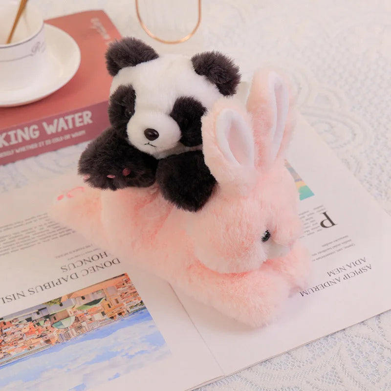 1pc Kawaii Animal Slap Snap Wrap Wristband Bracelet Bunny Panda Tiger Raccoon Plush Hand Ring Wristband Kids Toys Present