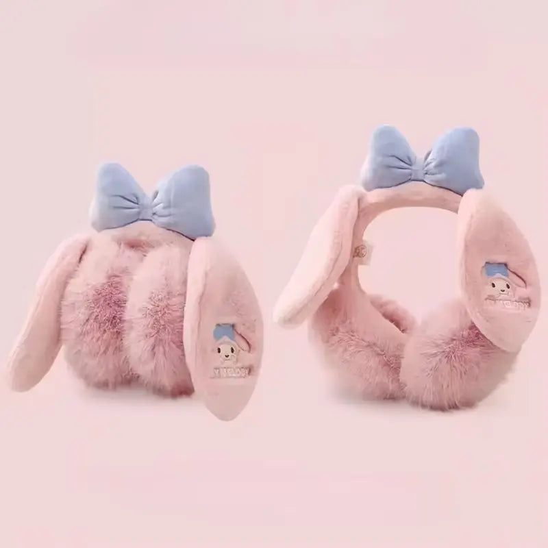 New Sanrio Kuromi My Melody Kid Earmuff Anime Winter Plush Warm Cute Cartoon Windproof Ear Protection Bag Outdoor Cold Earmuffs