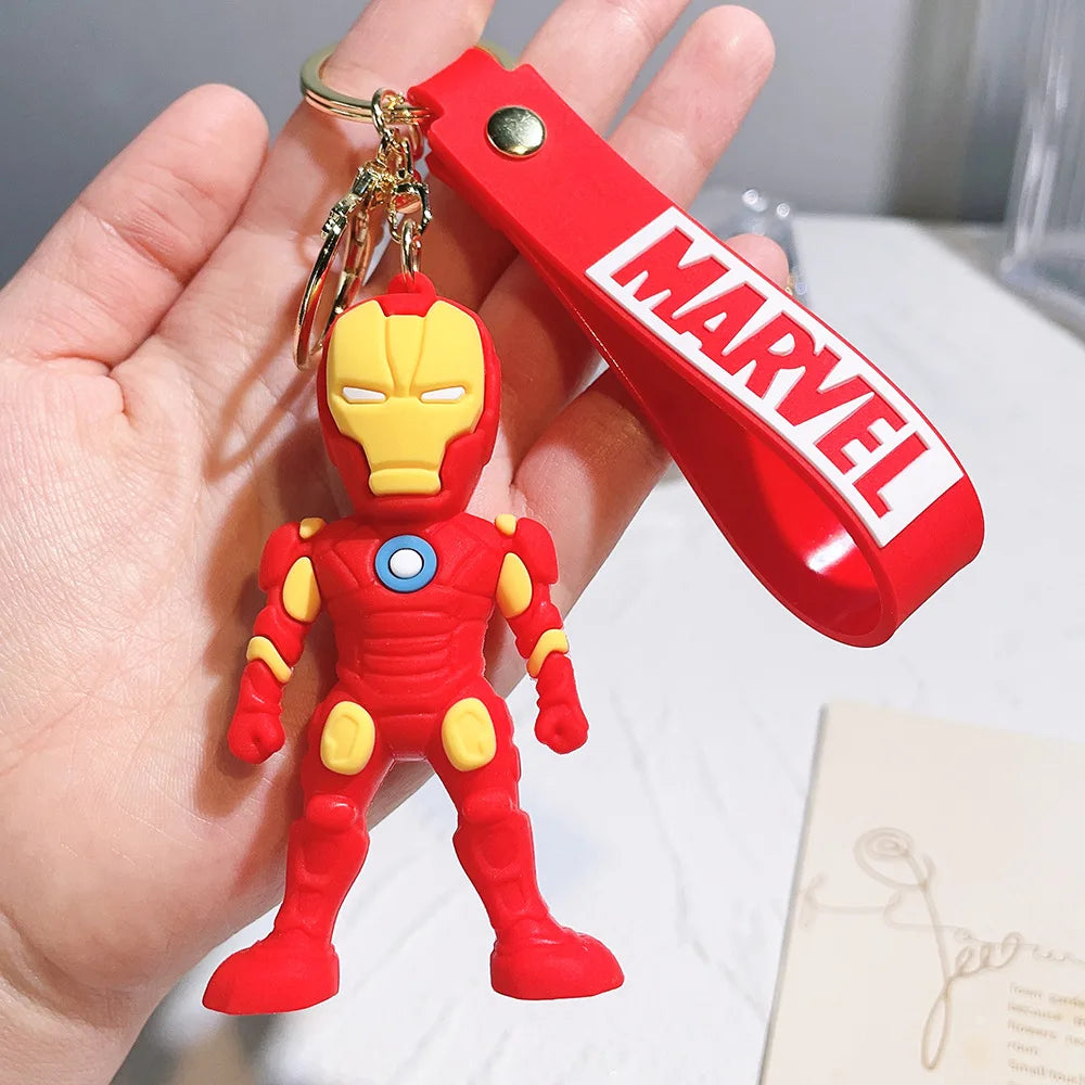 Disney Cartoon Avengers Spider Man Keychain Captain America Car Keychain Marvel Keyring Birthday Gift