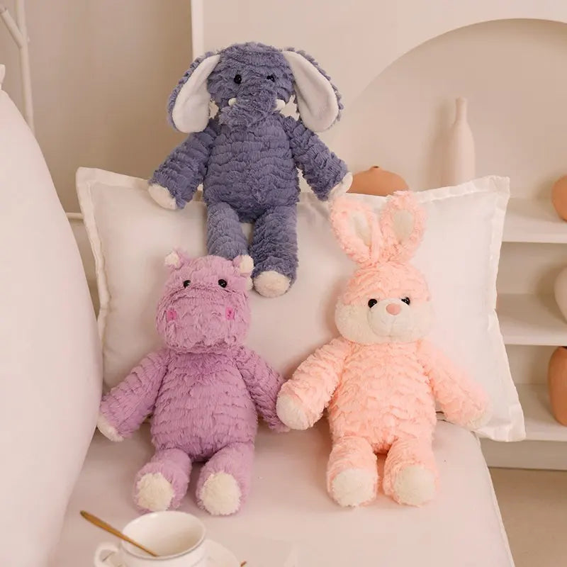 New Long Hair Animal Plush Toy Stuffed Soft Material Creative Long Legs Rabbit Hippo Elephant Frog Company Doll Gift For Kids