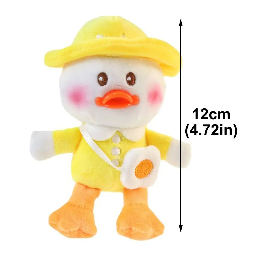 Kawaii Stuffed Plush Cartoon Yellow Duck Keychain Animals Soft Fluffty Animal Doll Cute Creative Duck Bag Pendant