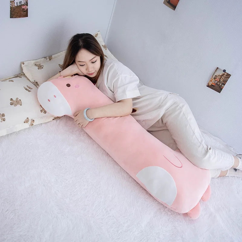 Long Squishy Unicorn Dinosaur Giraffe Kawaii Zoo Animal Plush Giant Pillow Soft Plushie Peluche Doll Kids Birthday Gift