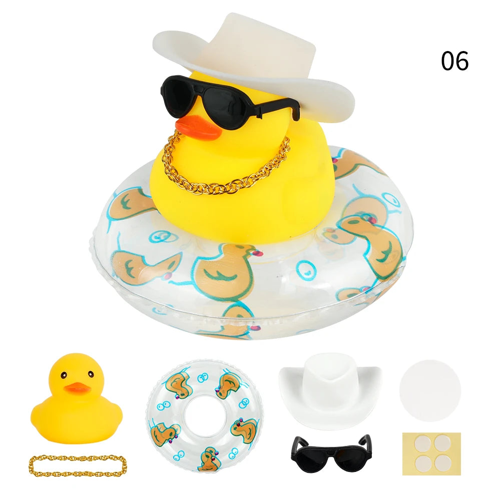 Summer Swimming Ring Yellow Rubber Duck Cute Cowboy Hat Duckies Children's Pool Duck Toys