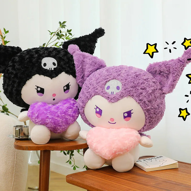 55cm Sanrio Kuromi Plush Toys Soft Filling Plush Doll Girl's Bed Companion Sleeping Room Decoration Doll Gifts for Kids